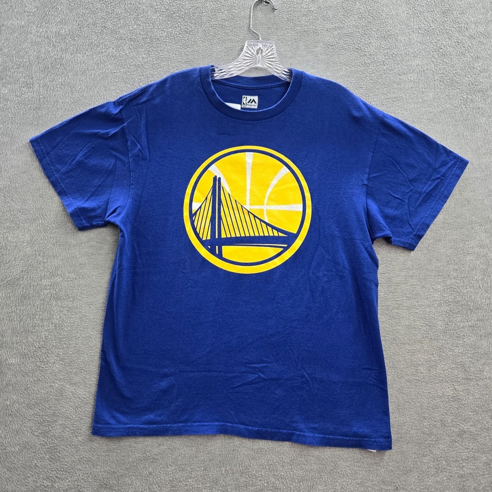 Golden State Warriors Men Shirt Large Blue‎ Logo Majestic Stephen Curry 30